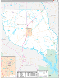 Nacogdoches County Wall Map Premium Style 2026