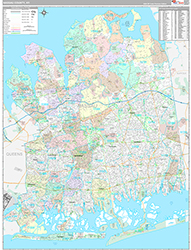 Nassau County Wall Map Premium Style 2026