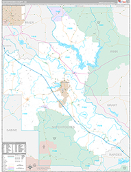 Natchitoches County Wall Map Premium Style 2026