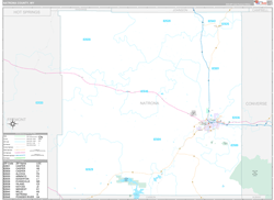 Natrona County, WY Wall Map Premium Style 2024