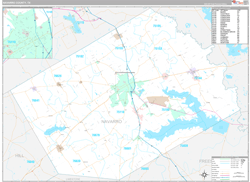 Navarro County, TX Wall Map Premium Style 2024