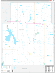 Nelson County, ND Wall Map Premium Style 2023
