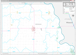 Nemaha County Wall Map Premium Style 2026