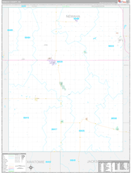 Nemaha County, KS Wall Map Premium Style 2024
