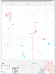 Neosho County, KS Wall Map Premium Style 2024
