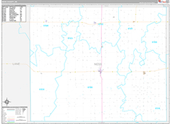 Ness County, KS Wall Map Premium Style 2026