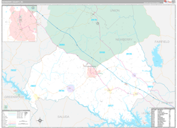 Newberry County, SC Wall Map Premium Style 2024