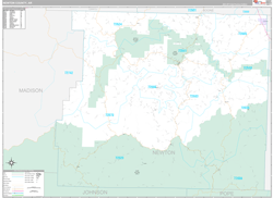 Newton County, AR Wall Map Premium Style 2024