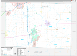 Newton County, MO Wall Map Premium Style 2024