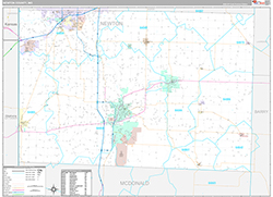 Newton County, MO Wall Map Premium Style 2026