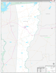 Newton County, TX Wall Map Premium Style 2023