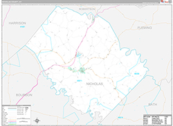 Nicholas County, KY Wall Map Premium Style 2026