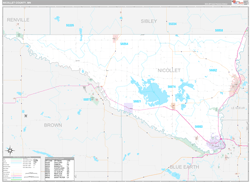Nicollet County, MN Wall Map Premium Style 2024