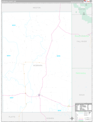 Niobrara County, WY Wall Map Premium Style 2024
