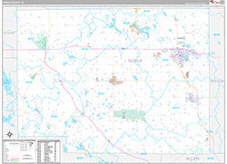 Noble County Wall Map Premium Style 2026