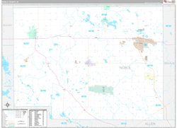 Noble County, IN Wall Map Premium Style 2024