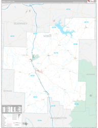 Noble County, OH Wall Map Premium Style 2024