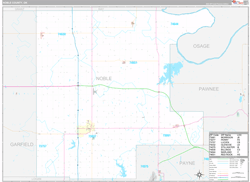 Noble County, OK Wall Map Premium Style 2024