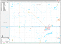 Nobles County, MN Wall Map Premium Style 2024