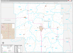 Nodaway County Wall Map Premium Style 2026