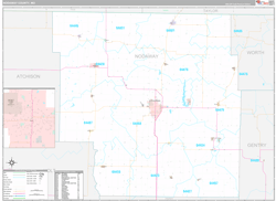 Nodaway County, MO Wall Map Premium Style 2024