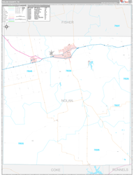 Nolan County, TX Wall Map Premium Style 2024