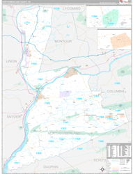 NorthumberlandCounty, PA Wall Map Premium Style 2024