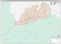 Norton County, VA Wall Map Premium Style 2026