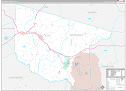 Nottoway County Wall Map Premium Style 2026