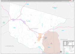 Nottoway County, VA Wall Map Premium Style 2024