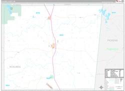 Noxubee County, MS Wall Map Premium Style 2024