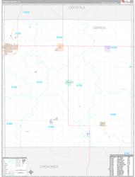O'Brien County, IA Wall Map Premium Style 2024
