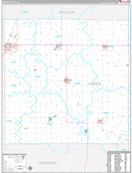 O'Brien County, IA Wall Map Premium Style 2026