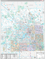 Oakland County Wall Map Premium Style 2026
