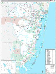 Ocean County Wall Map Premium Style 2026