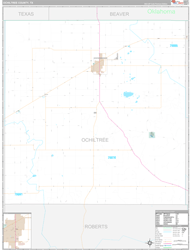 Ochiltree County, TX Wall Map Premium Style 2024