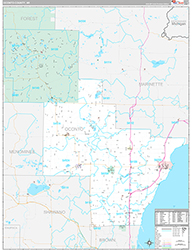 Oconto County Wall Map Premium Style 2026