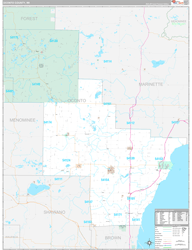 Oconto County, WI Wall Map Premium Style 2024