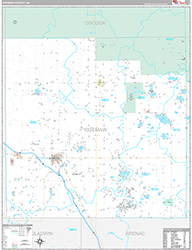 Ogemaw County Wall Map Premium Style 2026