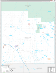 Ogemaw County, MI Wall Map Premium Style 2024
