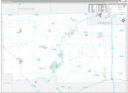 Ogle County, IL Wall Map Premium Style 2024