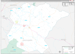 Oglethorpe County, GA Wall Map Premium Style 2024