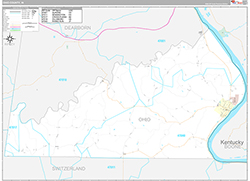 Ohio County Wall Map Premium Style 2026