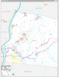 Ohio County Wall Map Premium Style 2026