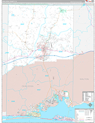 Okaloosa County Wall Map Premium Style 2026