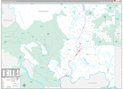 Okanogan County Wall Map Premium Style 2026