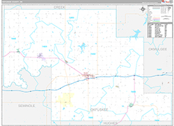 Okfuskee County Wall Map Premium Style 2026