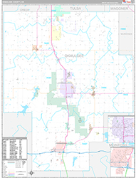 Okmulgee County Wall Map Premium Style 2026