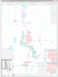 Okmulgee County, OK Wall Map Premium Style 2024