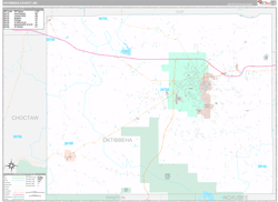 Oktibbeha County, MS Wall Map Premium Style 2024